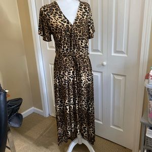 West Kei leopard print high low dress large